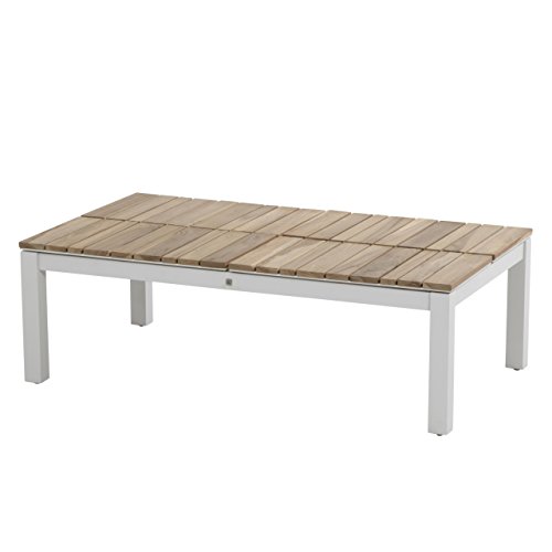 4Seasons Outdoor Forio Kaffeetisch 120x75x40 cm Teakholz Alugestell Frost Grau