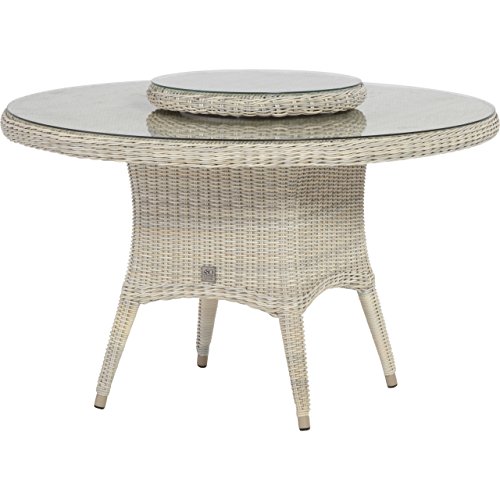 4Seasons Outdoor Victoria dining Tisch ø 130cm mit Drehteller LazySusan ø 55cm