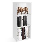 HOMFA Landhaus Bücherregal Bücherschrank 2/3/4 Nischen Standregal Aktenregal Bücher Regal Akten Schrank Universal Regal Weiß …