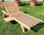 Hochwertige TEAK Sonnenliege Gartenliege Strandliege Liegestuhl Holzliege Holz sehr robust Modell: COZY von AS-S
