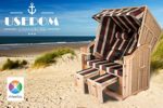 Strandkorb USEDOM XL Volllieger Ostsee Rattan Garten Möbel mit Abdeckplane Nord