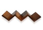 stylla London Zig Zag Form Sheesham Holz handgefertigt, Schwimmende Wandhalterung Buch Regal, Holz, braun, 11 x 68 x 11 cm