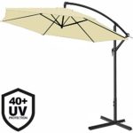 Deuba® Alu Ampelschirm Ø 350cm • creme • mit Kurbelvorrichtung • UV-Schutz 40+ • Aluminium • wasserabweisende Bespannung - Sonnenschirm Schirm Gartenschirm Marktschirm