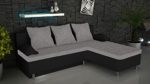 VCM Ecksofa Bettsofa Schlafsofa Sofa Couch mit Schlaffunktion Gästebett Sofabett Schwarz/Grau 196x70x150 cm "Stylosa"