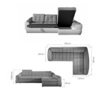 Ecksofa INFINITY MINI mit Schlaffunktion Sofa Couch Schlafsofa Polsterecke Bettfunktion (ottomane links, kunstleder weiß / stoff INARI 91)