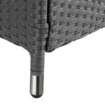 Rattansessel mit Armlehne Stuhl Sessel Garten Stuhl Rattan Outdoor im Set 4 Stück mit Sitzkissen in verschiedenen Farben (Grau)