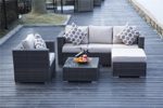 yakoe 50194 5-Sitzer-Rattan Garten Möbel Sofa Tisch Stühle Set – Braun