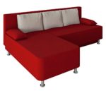VCM Ecksofa Schlafsofa Sofa Couch mit Schlaffunktion Gästebett Bettsofa Sofabett Rot 81 x 203 x 78 cm "Magota"