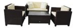 Gartenmoebel Garten Lounge Set Sitzmoebel Cannes braun Rattan Lounge Polyrattan Gartenausstattung Jet-Line braun Terrase Balkon Möbel Sofa Sessel Tisch aus echtem Polyrattan