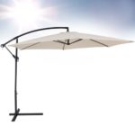 TecTake® Sonnenschirm Ampelschirm mit Metallgestell + UV Schutz 350cm beige + Schutzhülle