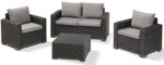 Allibert Lounge Sofa, Balkon California, 141 x 68 x 72 cm, Lounge Sofa, Rattan, graphit/panama cool grau