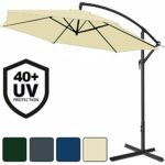 Deuba® Alu Ampelschirm Ø 350cm • creme • mit Kurbelvorrichtung • UV-Schutz 40+ • Aluminium • wasserabweisende Bespannung - Sonnenschirm Schirm Gartenschirm Marktschirm