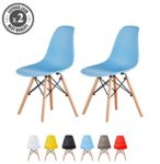 MCC Retro Design Stühle LIA im 2er Set, Eiffelturm inspirierter Style für Küche, Büro, Lounge, Konfernzzimmer etc., 6 Farben, KULT (blau)