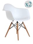 Aryana Home Eames Replik – Set Stühle, 59 x 62 x 82,50 cm 59 x 62 x 82.5 cm weiß