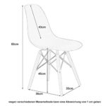 Merax® 4 x Set Wohnzimmerstuhl Esszimmerstuhl Bürostuhl Kunststoff chair Eiffel/Eiffelturm Weiß/ Schwarz (weiss)