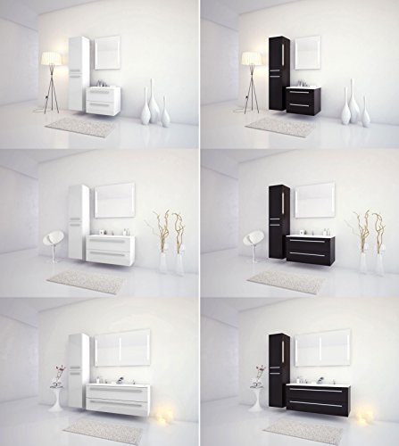 Jokey Sieper Badmöbel Badmöbelset Libato - 60 cm 90 cm 120 cm Breit - weiß und anthrazit Hochglanz - Badmöbel Badezimmermöbel Waschtisch Unterschrank Badmöbel Set