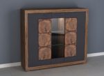 massivmoebel24 Highboard Sheesham/Akazie 150x40x135 gebeizt TURIN #10 braun modern