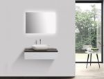Badmöbel Vision 800 Weiß matt - Ohne Waschbecken, Ohne zusätzl. Blende, Mit Badspiegel 2137