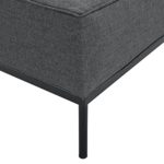 [en.casa]® Individuell integrierbarer Sofa Hocker dunkelgrau - für Wohnlandschaft - bestehend aus Gestell und bequemen Polsterkissen - Textil