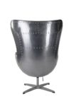 Sessel Stuhl Retro DIXON EGG Gepolstert Armlehnenstuhl Aluminium PVC Leder Design Vetrostyle braun