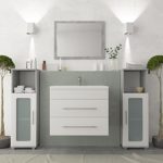 VICCO Waschplatz 60 cm - Weiß Hochglanz - Softclose Funktion - Badmöbel Set Waschtisch Waschbecken Gäste WC Bad Unterschrank Badezimmer