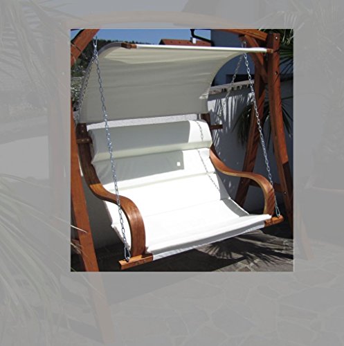 ASS Design Sitzbank für Hollywoodschaukel 'SEAT-MERU' aus Holz Lärche inkl. Dach (ohne Gestell!!) von
