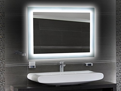 Bilderdepot24 Beleuchteter LED Spiegel Badspiegel Wandspiegel mit Beleuchtung - 50x40 cm O-LED
