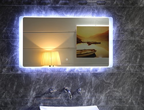 LED-Beleuchtung TOUCH SCHALTER Badspiegel GS044 Lichtspiegel Wandspiegel (80 x 60 cm)