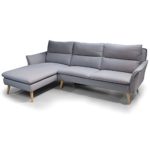 place to be! 3-Sitzer Sofa mit Recamiere Eck-sofa Eck-couch Wohnlandschaft modern in Top- Qualität und hochwertigem skandinavischem Design in 11 verschiedenen Stoffen und verschiedenen Massivholzarten.