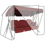 WOLTU Schutzhülle Schutzhaube Abdeckplane Abdeckhaube für Hollywoodschaukel 3-4 Sitze Gewebeplane Gartenmöbel Plane Hülle Abdeckung 150x215x150cm transparent GZ1166tp