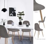 4 Stück Stühle skandinavischen grau Esszimmer Stühle Vintage-Küche aus Stoff grau