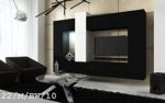 FUTURE 22 Wohnwand Anbauwand Wand Schrank Wände Schränke Wohnzimmer Wohnzimmerschrank Matt Weiß Schwarz Schwarz-Weiß LED RGB Beleuchtung (22/M/BW/10, LED blau)