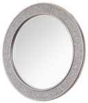 Runder Mosaikspiegel - Silber - Groß - 60 cm Durchmesser - Badspiegel
