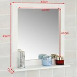 SoBuy FRG129-W Spiegel Wandspiegel Badspiegel mit Ablage weiß