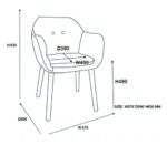 AC Design Furniture 0000059830 Wendy Stuhl Stoff hellgrau 57 x 59 x 83 cm