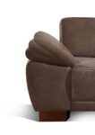 Cavadore Eckcouch Cytaro in Wildlederoptik und Kontrastnaht / Sofa L-Form mit Ottomanen rechts / Inkl. verstellbarer Sitztiefe und Armlehne / Größe: 281 x 84 x 218 cm (BxHxT) / Farbe: Braun