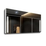CUSTOM SPIEGELSCHRANK 100x67 cm LED Badspiegel by Artforma mit Beleuchtung Wandspiegel | 3 Türen | Schalter | Zubehör