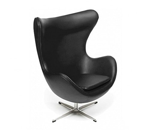 Sessel Stuhl Retro DIXON EGG Gepolstert Armlehnenstuhl PVC-Leder Design Vetrostyle schwarz