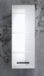 Trendteam 1116-501-01 Badezimmer Hängeschrank, Wandschrank Skin Gloss, 30 x 77 x 23 cm in Weiß Hochglanz mit viel Stauraum