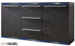 Levi-Moebel SIDEBOARD WOHNZIMMER FLUR SCHRANK ANTHRAZIT MATERA MATT NEU 426593