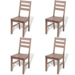 Festnight 4 Stk. Esszimmerstühle Set Holz Essstuhl aus Akazienholz Küchenstühle Esszimmer Holzstuhl Stulgruppe 55x44x94,5cm