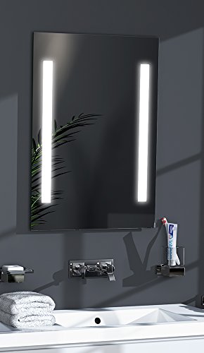 Talos LED-Spiegel Sky– Warmweiß beleuchteter Spiegel für das Badezimmer - 50x70 cm großer Wandspiegel – Glas-Beleuchtung für angenehmes Licht im Bad – Modernes Design und hochwertige Materialien
