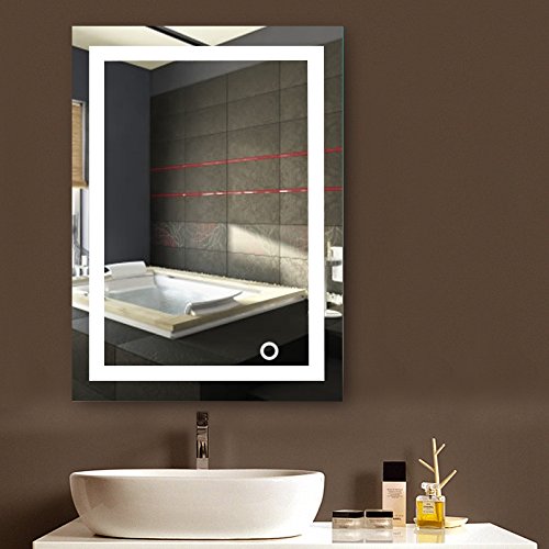 Wandspiegel LED Badezimmerspiegel Beleuchtet Bad Spiegel 500x700mm/ 600x800mm 22W Kaltweiß A+ (500x700mm)