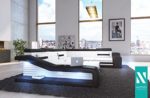 NATIVO©Sofa MIRAGE XXL STOFFSOFA WOHNLANDSCHAFT mit LED Beleuchtung Design Ecksofa Sofa-Garnitur