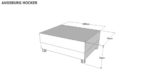 B-famous Bankhocker Augsburg-Federkern, Strukturstoff, 100 x 70 cm, grau