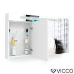 VICCO 3D LED Spiegelschrank Weiß Badschrank Badspiegel Badezimmerspiegel Beleuchtung (120 cm)