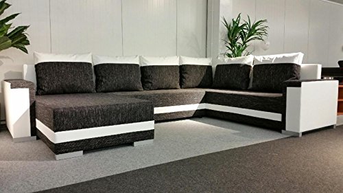 Sofa Couchgarnitur Couch Sofagarnitur TUNIS U Polstergarnitur Polsterecke Wohnlandschaft mit Schlaffunktion