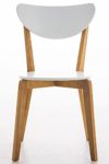 SIKALO Küchenstuhl aus Holz natura weiß lackiert im skandinavischen Design, Esszimmer-Stuhl modern mit Lehne - Besucherstuhl Wartezimmer Sitzmöbel