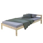 Homestyle4u 888 Zingst Holzbett Natur mit Lattenrost Einzelbett, Bettgestell vom Tagesbett aus Kiefer, 90x200 cm