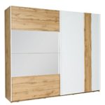 Schwebetürenschrank Wood 11/12, Modernes Kleiderschrank mit Spiegel, Garderobe, Schlafzimmerschrank, Schiebetür Schrank, Schlafzimmer-Set